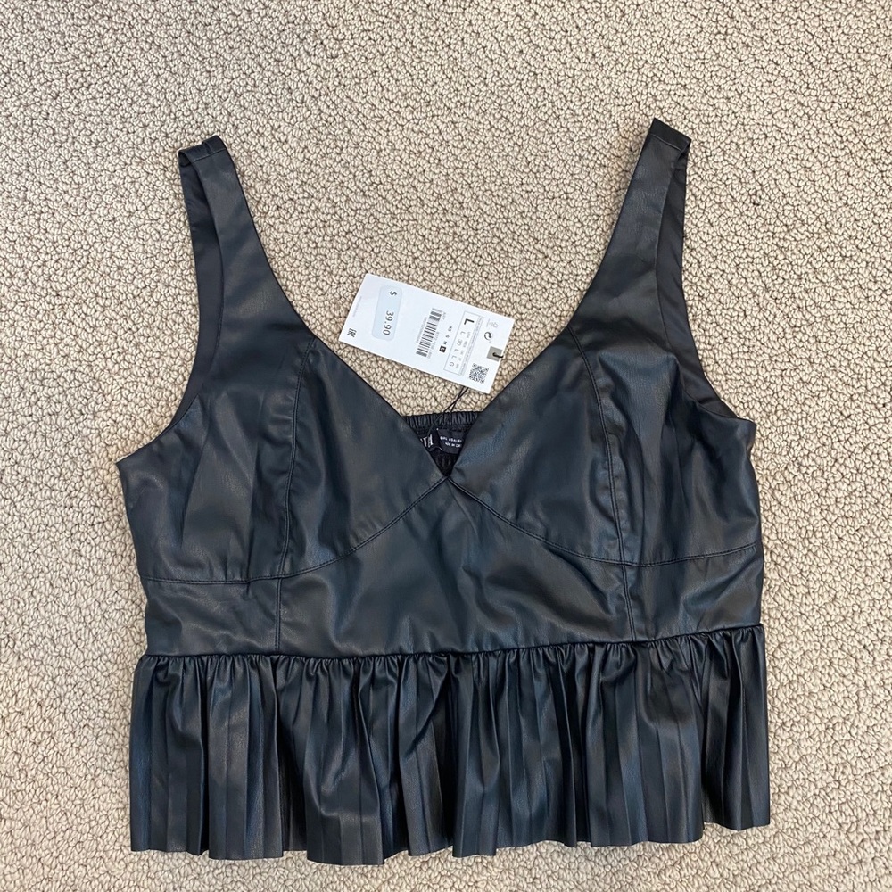 Faux leather Zara top